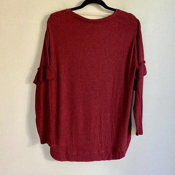 Democracy Long Sleeve Maroon Top Womens Large - Picture 4 of 11